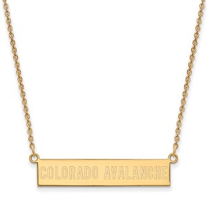 Black Bow Jewelry 14k Yellow Gold Plated Sterling Silver Colorado Avalanche NHL Necklace 18 Inch - 1 of 4