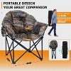 Docred Oversized Heated Camping Chair, Patio Lounge Chairs with 3 Heat Levels, Portable Folding Heated Chair Round Moon Saucer Folding Lawn Chair - 3 of 4