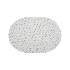 Unique Bargains Trivet Oval Rope Coaster Cotton Non-Woven Fabric 12.6"x8.66"x0.31" - 1 of 3