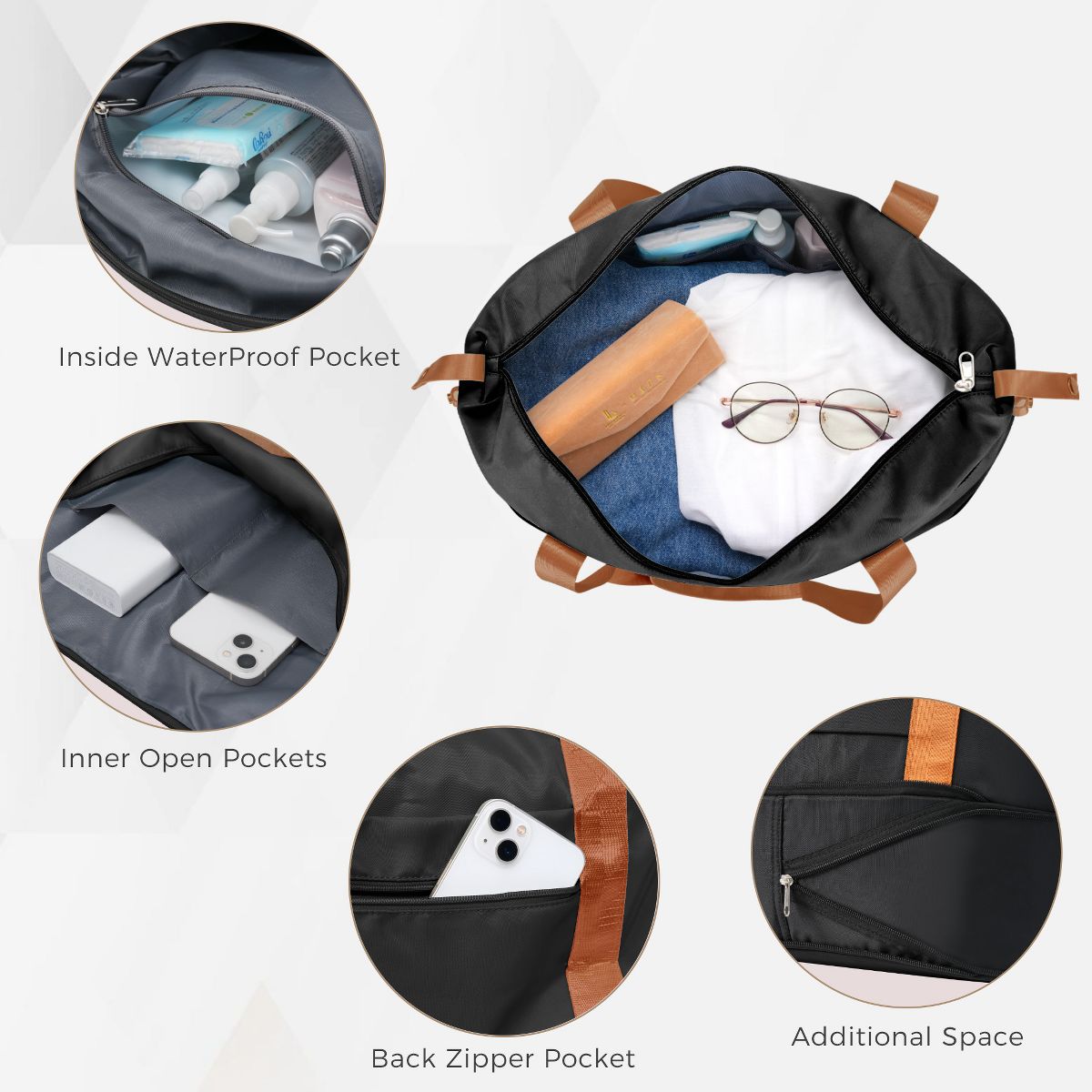 Polibi Luggage Set 4 Piece, 20 Inch Carry-On and 28 Inch Checked Suitcase, a Travel Duffle Bag, Wet-Dry Toiletry Bag - thumbnail 5
