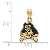 Black Bow Jewelry 14k Yellow Gold Plated Sterling Silver East Carolina Pirates NCAA Small Pendant - 2 of 3