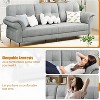 84 Inch Sofas for Living Room, Curved Armrests, Removable Pillows, Minimalist Teddy Fleece, Side Pockets, Iron Frame - 4 of 4