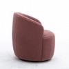 PAGED Modern Swivel Accent Chair, Barrel Sofa Chair with Metal Ring, Teddy Fabric Club Chair for Bedroom, Living Room Furniture - 4 of 4