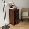 Vynxaria Bar Serving Carts, Brown Walnut Modular 32-Bottle Wine Cabinet - 3 of 4