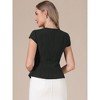 INSPIRE CHIC Women's Summer Button Down V Neck Cap Sleeve Business Casual Dressy Blazers - 3 of 4