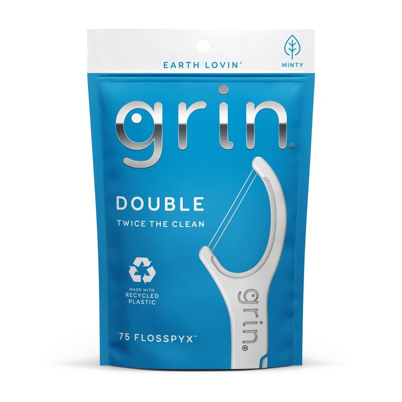 Grin Oral Care Double&#160;Flosspyx - Minty - 75ct, 1 of 9