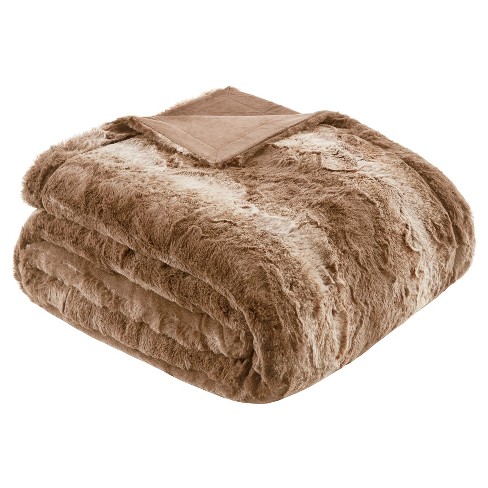 Fake fur bed throw hot sale