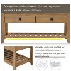 Shoe Rack with Cushioned Seat and Drawers, Multipurpose Entryway Storage Bench (Old Pine) - 3 of 4