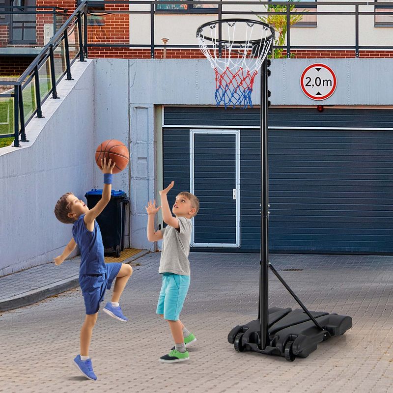Costway 8.5-10FT Adjustable Basketball Hoop Goal with Fillable Base Wheel Shooting Practice, 2 of 11