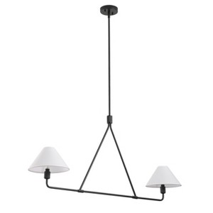 Dewdrop Scandinavian Kitchen Island Light 4 Light Linear Bar White Cone Shades Central Downrod Triangular Frame ETL for Kitchen Island, Bar - 1 of 4