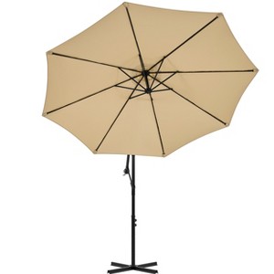 Yaheetech 10ft Patio Offset Umbrella with Crank & Cross Base for Backyard - 1 of 4