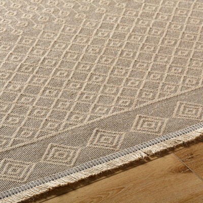 Ciro Tan Geometric Washable Jute and Cotton Area Rug
