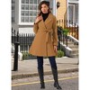 Allegra K Women's Elegant Notched Collar Single Belted Winter Long Coat - 4 of 4