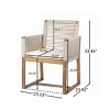 Durable Acacia Wood Outdoor Armchairs with Handwoven Rope Back & Arms, Washable Cushions, and Water-Resistant Fabric – Set of 2-Coolbibila - 4 of 4