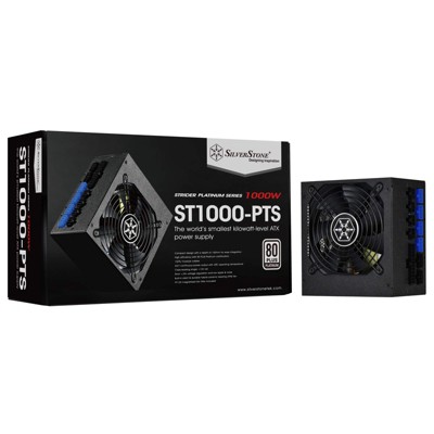 SilverStone Technology 1000W ATX single +12V rails with 83A output Silent 120mmFan with 18dBA efficiency 80Plus  cable 140mm depth 8x8/6pin PCI-E.