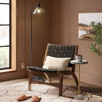 Threshold Smoked Glass Floor Lamp Black