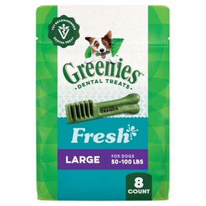 Greenies Large Chewy Dental Dog Treats Fresh Spearmint - 12oz/8ct - 1 of 4