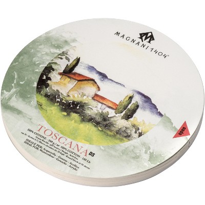 Magnani Aquarello Toscana Round Watercolor Block 6.3"-White 20 Sheets