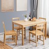 Costway 5-Piece Dining Set Dinette Set w/ 1 Rectangular Table & 4 Chairs Natural Bamboo - 3 of 4