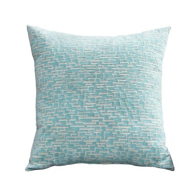 Aqua and Grey Textured Abstract Square Throw Pillow