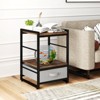 Tangkula 2 PCS Nightstand End Table with Storage Square Sofa Side Table with Fabric Drawer Heavy-Duty Metal Frame - 3 of 4