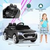 Costway 12V Kids Ride On Car w/Remote Control 4 Wheels Suspension 3 Speeds LED Headlight White/Black/Pink/White - 3 of 4