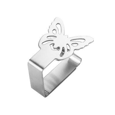 4 PCS Stainless Steel Tablecloth Clip Graphics Tablecloth Clip High-Elastic Moving Fixing Clip(Butterfly)