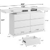 Vipbear 6-Drawer Dresser with Sliding Desktop & Power Outlet - Black Storage Cabinet with LED Lights - 2 of 4
