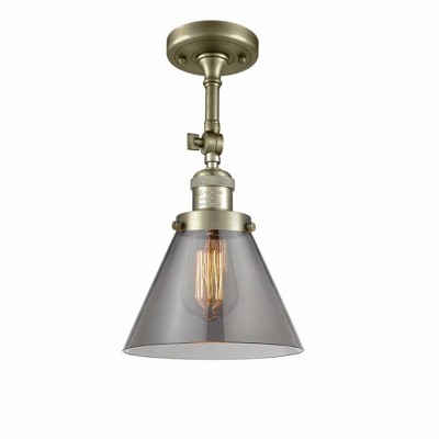 Cone - 1 Light Semi-Flush Mount In Industrial Style-14.5 Inches Tall and 7.75 Inches Wide