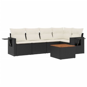 vidaXL Garden Sofa Set Black, Cream White - 1 of 4