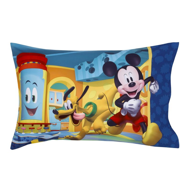 Disney Mickey Mouse Funhouse Crew 2 Piece Toddler Sheet Set - Fitted Bottom Sheet and Reversible Pillowcase, 4 of 9