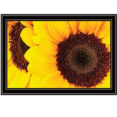 HomeRoots Sunflower Portrait Black Framed Print Wall Art