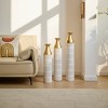 DOMETOUR Set of 3 Floor Metal Vases Decorated White Metal Vases Gorgeous Home Decoration Large Glazed Metal Vases 24in/28.7in/33.5in Height - 4 of 4