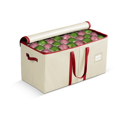 Northlight 13” Red And Green Christmas Ornament Storage Box With Removable  Dividers : Target