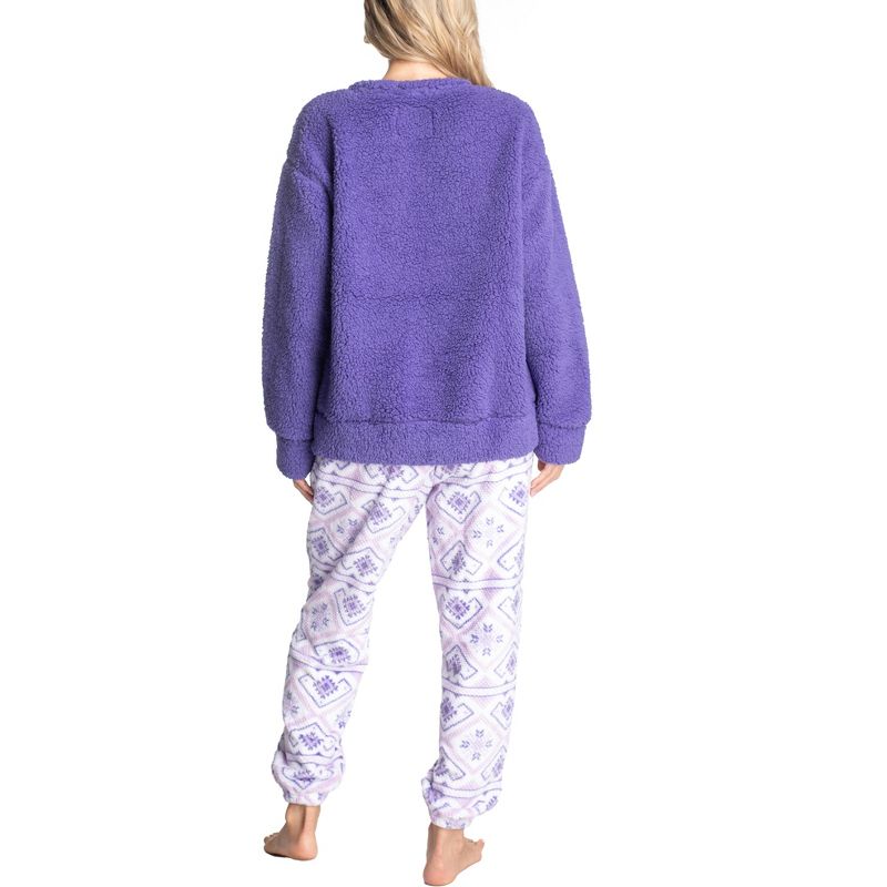 MUK LUKS Womens Shearling Pajama Set, 3 of 5
