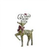 Northlight 3.75" Regal Shiny Silver-Plated Glitter "Joy" Reindeer with European Crystals Christmas Ornament - Gold/Silver - 2 of 2