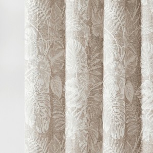 Bali Tropical Leaves Shower Curtain Neutral Single 72x72 - 1 of 4