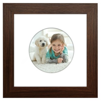Americanflat 6" x 6" Picture Frame with Mat - Round & Heart Designs - Stylish Decor for Living Rooms, Dorms, Offices & More