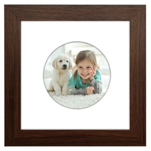 Americanflat 6" x 6" Picture Frame with Mat - Round & Heart Designs - Stylish Decor for Living Rooms, Dorms, Offices & More - 1 of 4