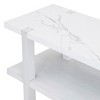 GlasFlength Console Tables Modern Narrow Entryway Table with Marble Effect Top and Open Shelf Elegant for Living Room, White, 54"*15"*30" - 4 of 4