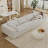 157.6" Corduroy Cloud Feather-filled Straight Sectional Sofa with Deep Seat, Double-Layer Design, Removable Cushions, No Assembly, and DIY Combination - 2 of 4