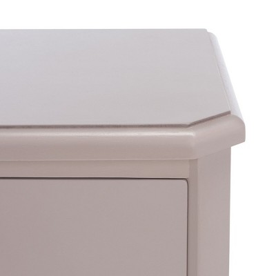 Transitional White Wood and Metal Nightstand with 3 Storage Drawers