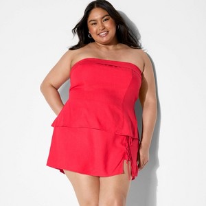 Women's Foldover Linen Blend Tube Top - Wild Fable™ - 1 of 3