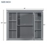 NicBex Bathroom Wall Mount Storage Cabinet Mirror Medicine Cabinet with Single Door & 6 Open Shelves - 3 of 4