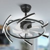 Bella Depot 24" Modern Black LED Ceiling Fan with Dimmable Light, 6-Speed Reversible with Remote and APP Control - 2 of 4