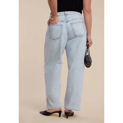 ELOQUII Sequin Front Jean