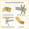 NicBex 71 Inch Rectangle Dining Table with Tempered Glass Tabletop and MDF Crossbars for 6 to 8,Living Meeting Room,Gold/Silver - 4 of 4
