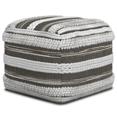 NicBex Handwoven Pouf Ottoman, Modern Home Decor Multi-Functional Footstool, Stylish Striped Design for Living Room, or Nursery