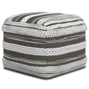NicBex Handwoven Pouf Ottoman, Modern Home Decor Multi-Functional Footstool, Stylish Striped Design for Living Room, or Nursery - 1 of 4