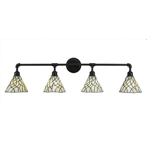 Toltec Lighting Vintage 4 - Light Vanity in  Dark Granite with 7" Sandhill Art Glass Shade - 1 of 1